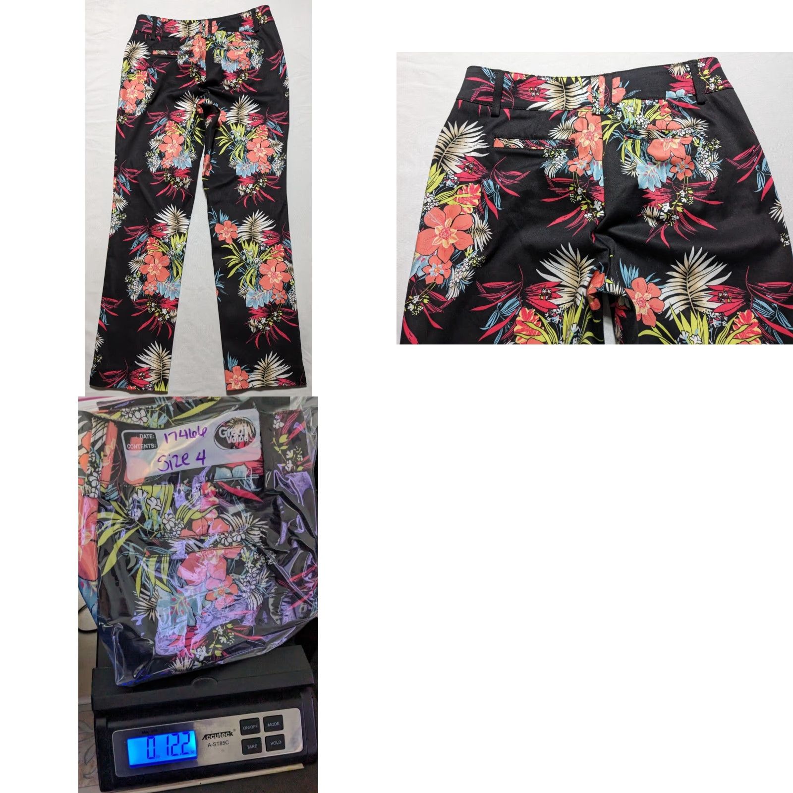Vintage CACHE Floral Cotton Stretch Black Pants - Women Size 4 Size 27" / US 4 / IT 40 - 9 Thumbnail