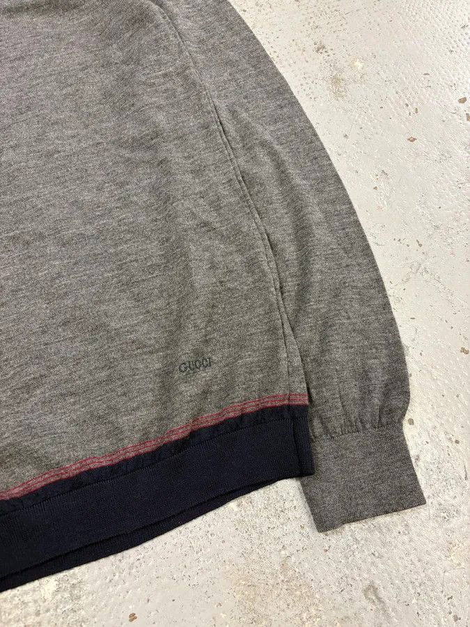 Gucci 2010s Gucci Grey Wool Contrast Classy Sweater Size US M / EU 48-50 / 2 - 7 Thumbnail