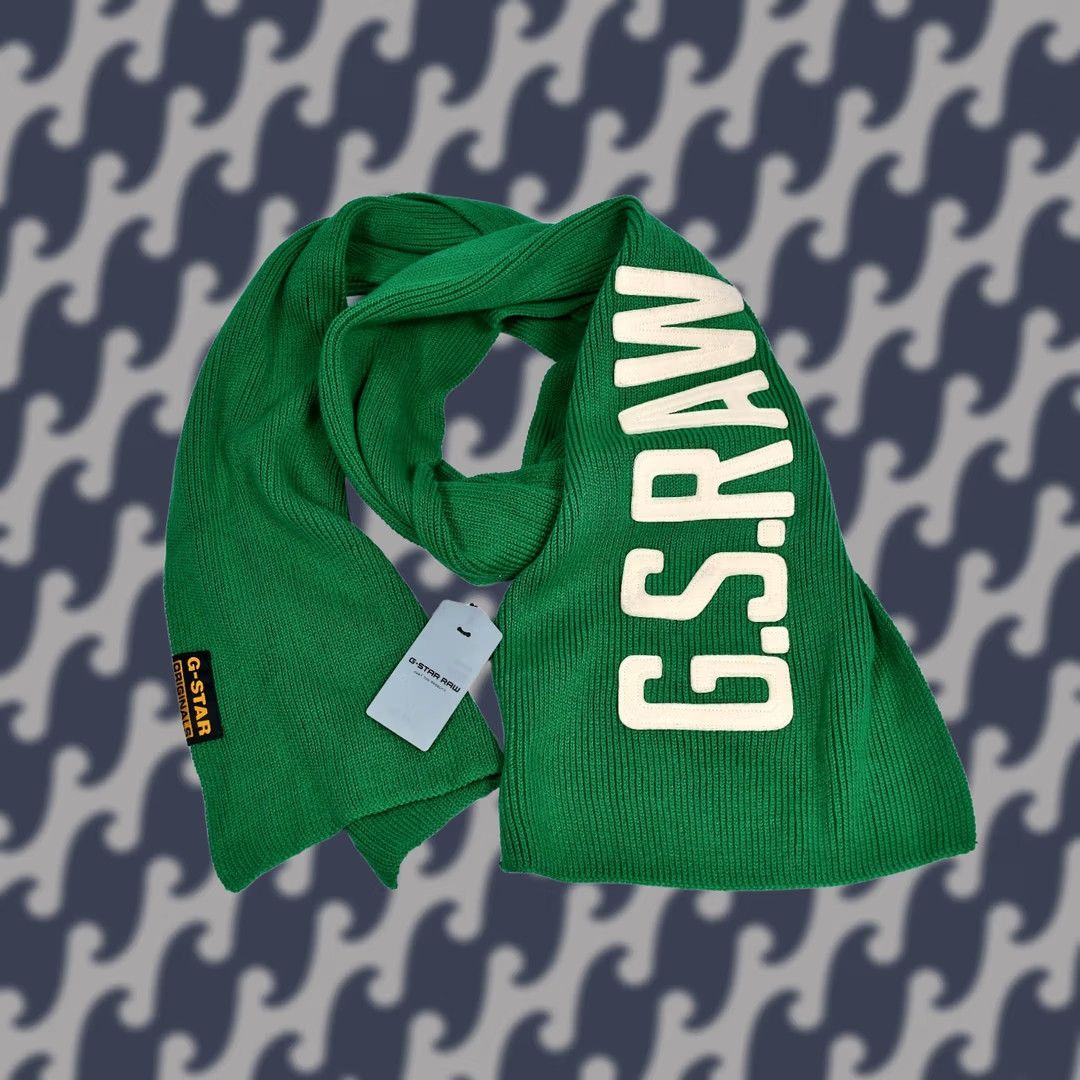 G-Star G-Star RAW EWING SCARF Green Pepper Cotton Knit Men's Scarf Size ONE SIZE - 1 Thumbnail