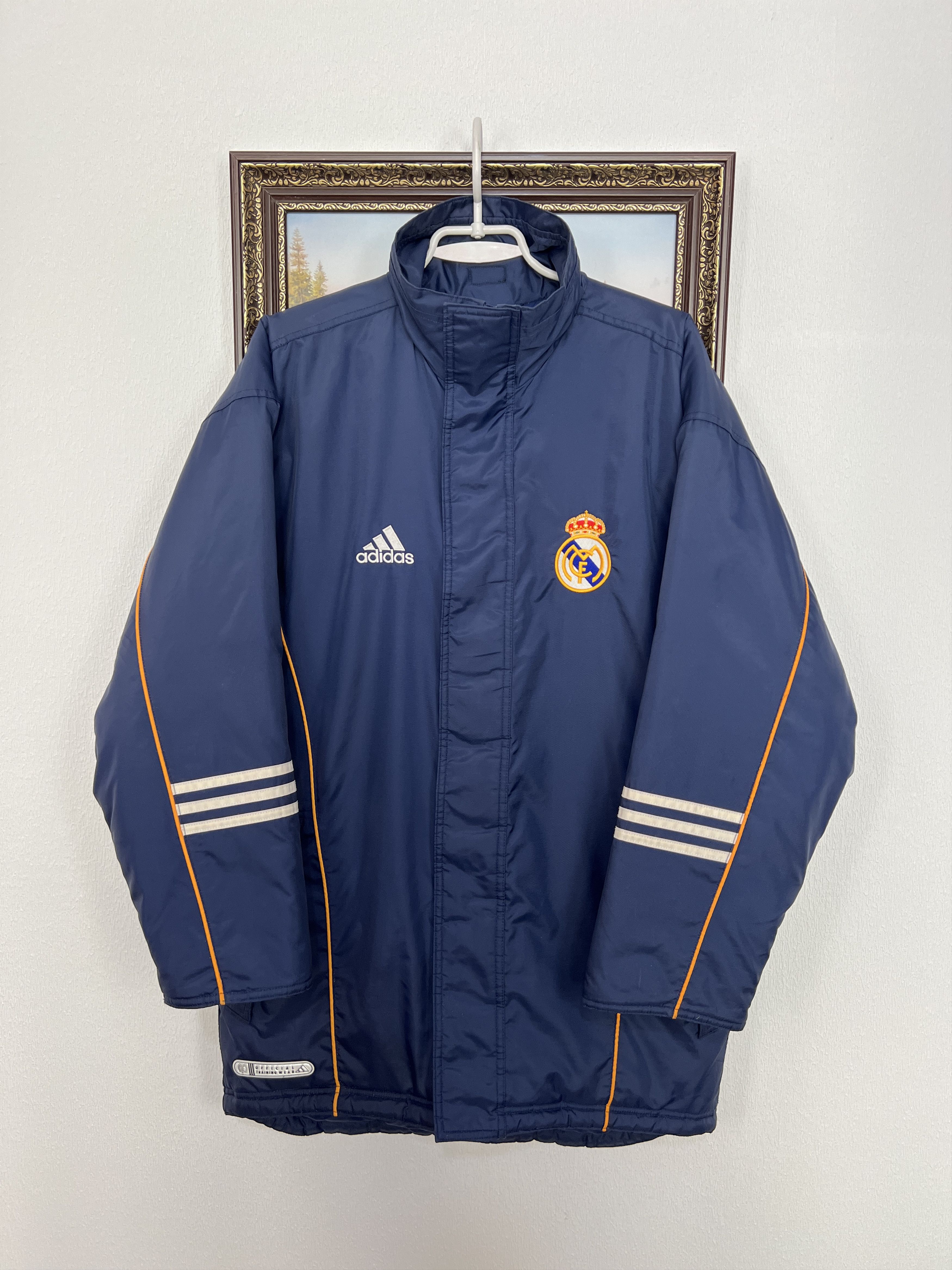 Adidas Vintage 90's Adidas Real Madrid Football Blue Bomber Jacket Size US S / EU 44-46 / 1 - 1 Thumbnail
