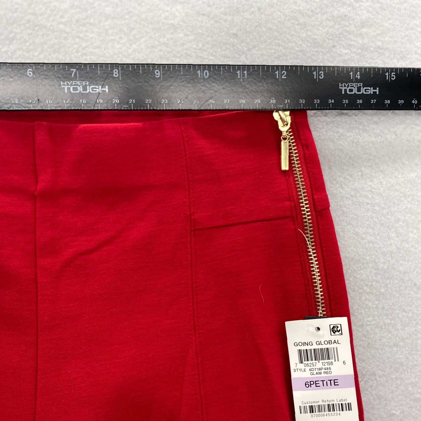 Vintage INC International Concepts Skinny Ankle Pants Women 6P Petite Red Stretch NWT Pants Size 28" / US 6 / IT 42 - 6 Thumbnail