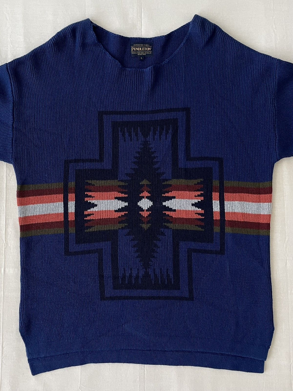 Pendleton Pendleton Harding Cotton Sweater Aztec Motif in Indigo Size US L / EU 52-54 / 3 - 2 Thumbnail