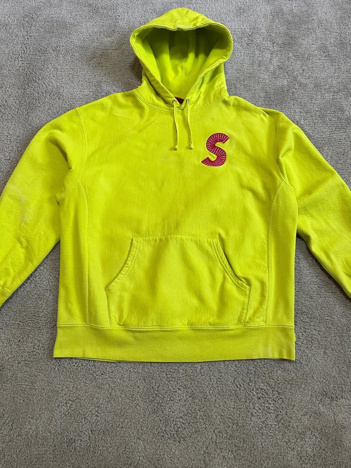 Supreme Supreme Hoodie S Logo Hooded Sweatshirt L Cotton Yellow Used Size US XL / EU 56 / 4 - 4 Thumbnail
