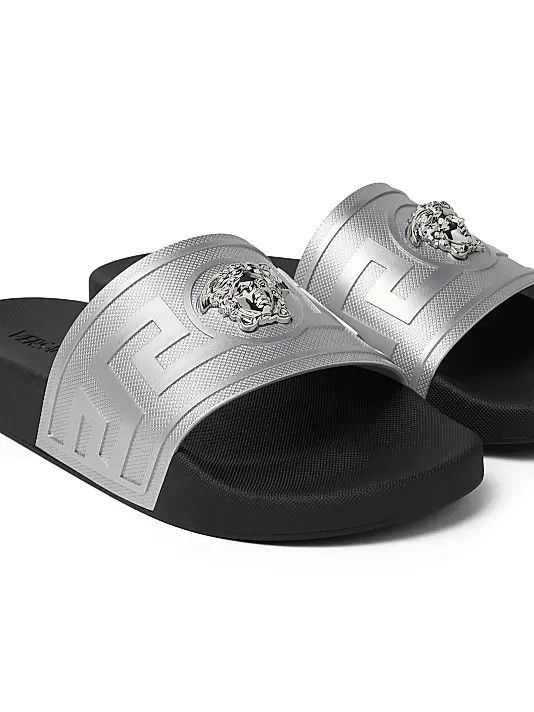Versace os11x0126 Medusa Rubber Slides in Silver Size US 10 / EU 43 - 3 Thumbnail
