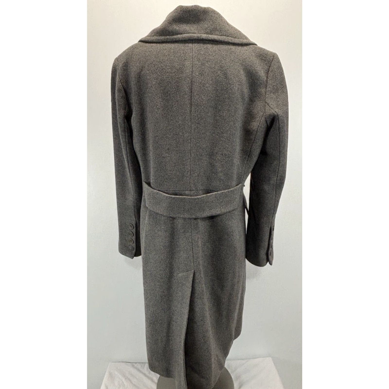 Talbots VINTAGE Talbots Coat Women’s 16P Petites Grey Midlength Wool Blend Overcoat Long Sleeve Button Classic 90s Career Preppy Womens Size XXL / US 16-18 / IT 52-54 - 3 Thumbnail