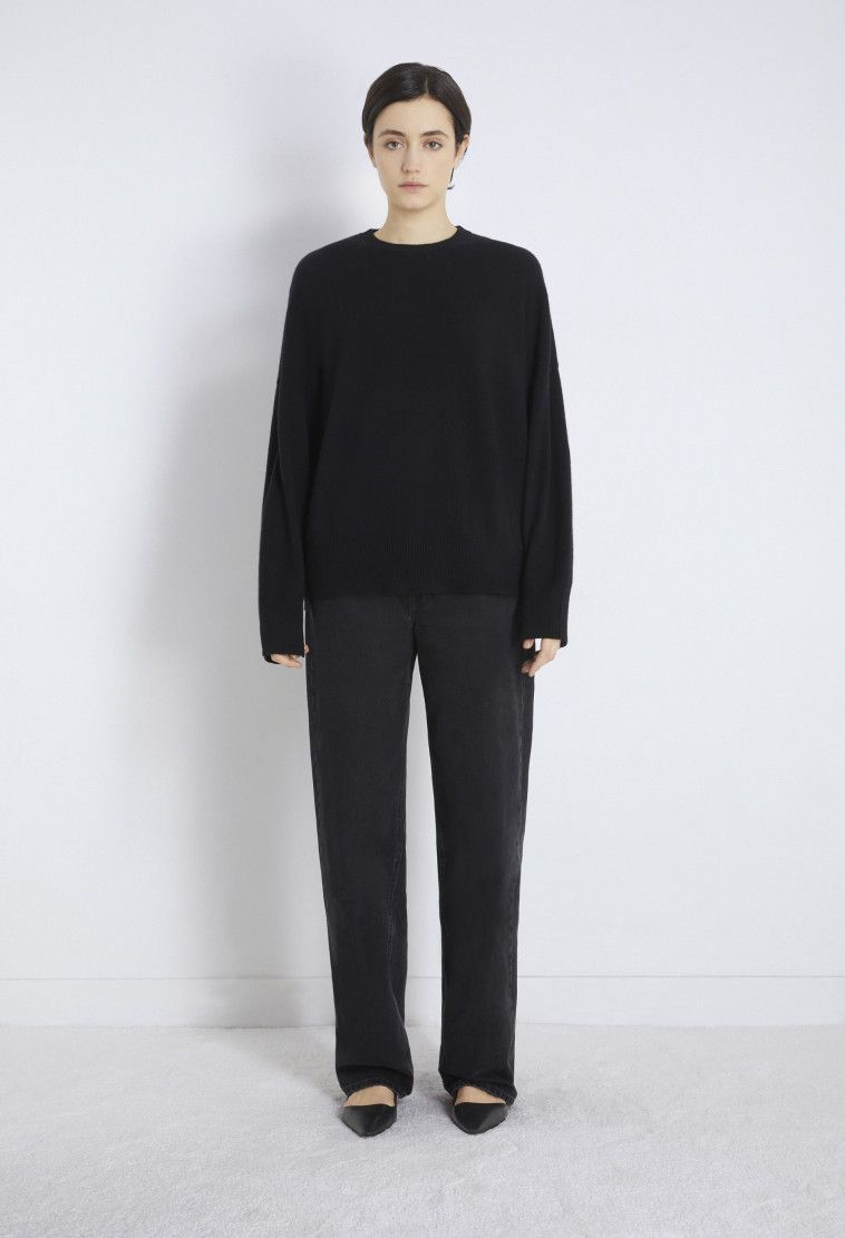 Loulou de Saison o1s22i1n1024 Cashmere Pullover Sweater in Black Size S / US 4 / IT 40 - 2 Thumbnail