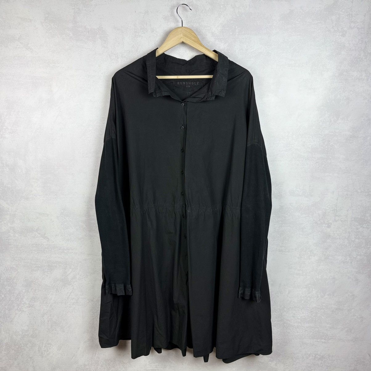 Rundholz Rundholz Dip Black Cotton Avantgarde Long Shirt-Dress Size M Size M / US 6-8 / IT 42-44 - 2 Thumbnail