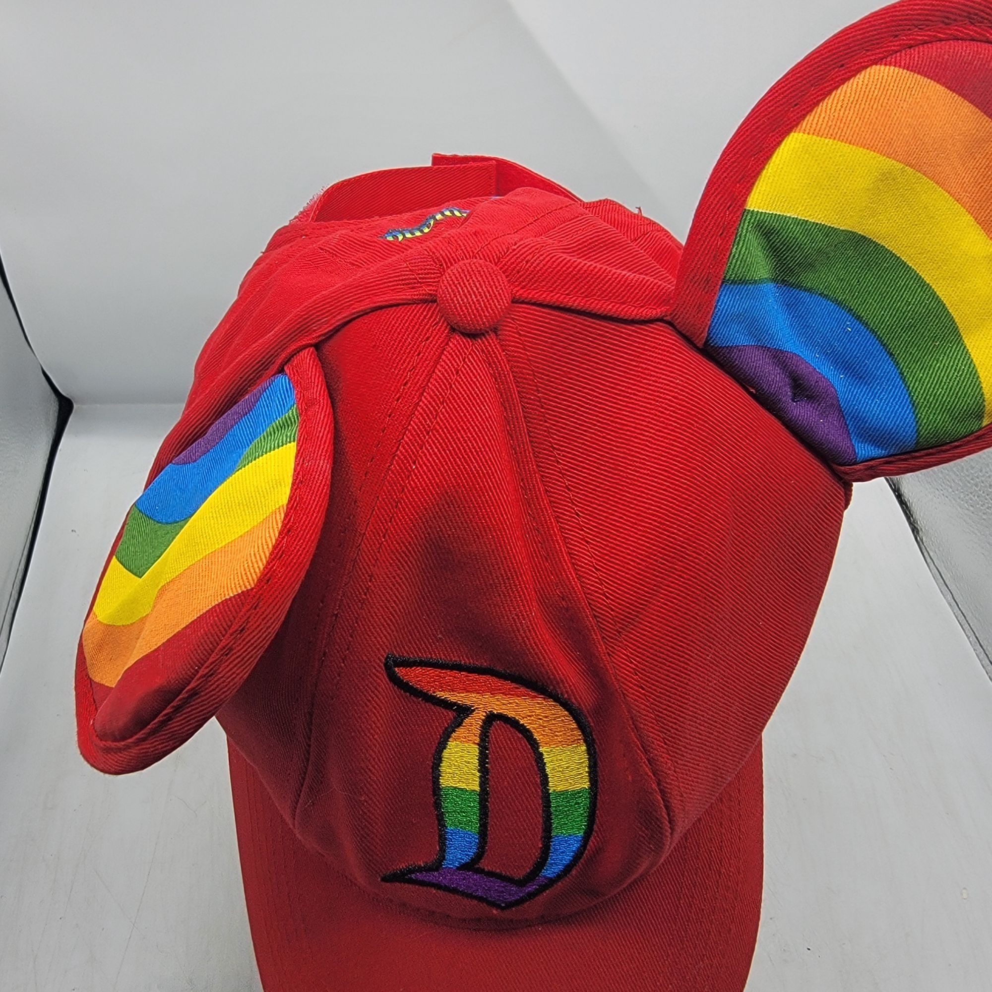 Disney Disneyland Red Pride Mickey Ears Adults Hat Cap Casual Outdo Size ONE SIZE - 6 Thumbnail