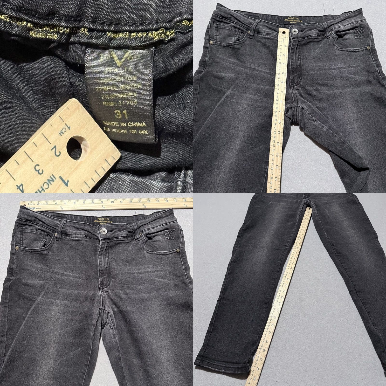 Versace Versace Jeans Men Dark Gray Denim Straight - 31 Size US 31 - 9 Thumbnail