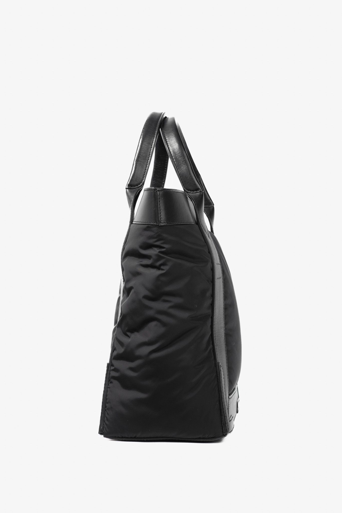 Balenciaga Balenciaga Cabas S Black Wadded Nylon & Calfskin Tote Bag Size ONE SIZE - 3 Thumbnail