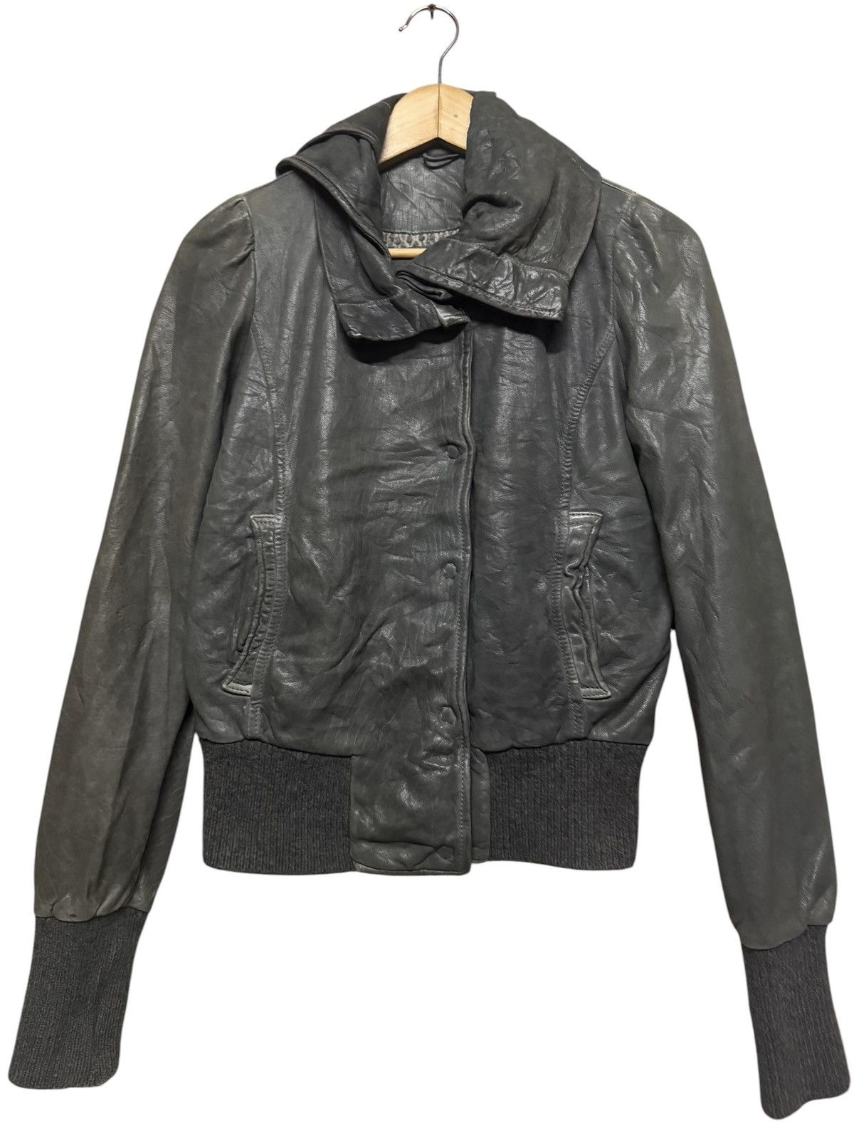 Giorgio Brato Authentic🔥Giorgio Brato Highneck Leather Jacket Size US XXS / EU 40 - 3 Thumbnail