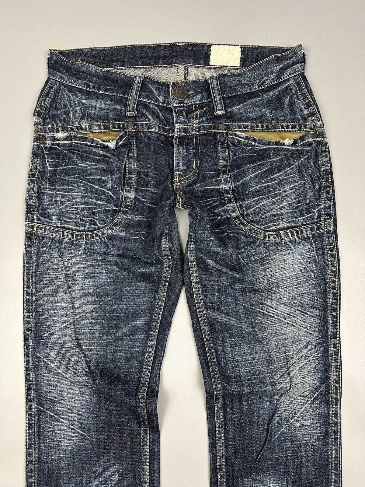 If Six Was Nine × Le Grande Bleu (L.G.B.) Vintage Special Antgauge Fourmimesure Distressed Denim Size US 31 - 5 Thumbnail