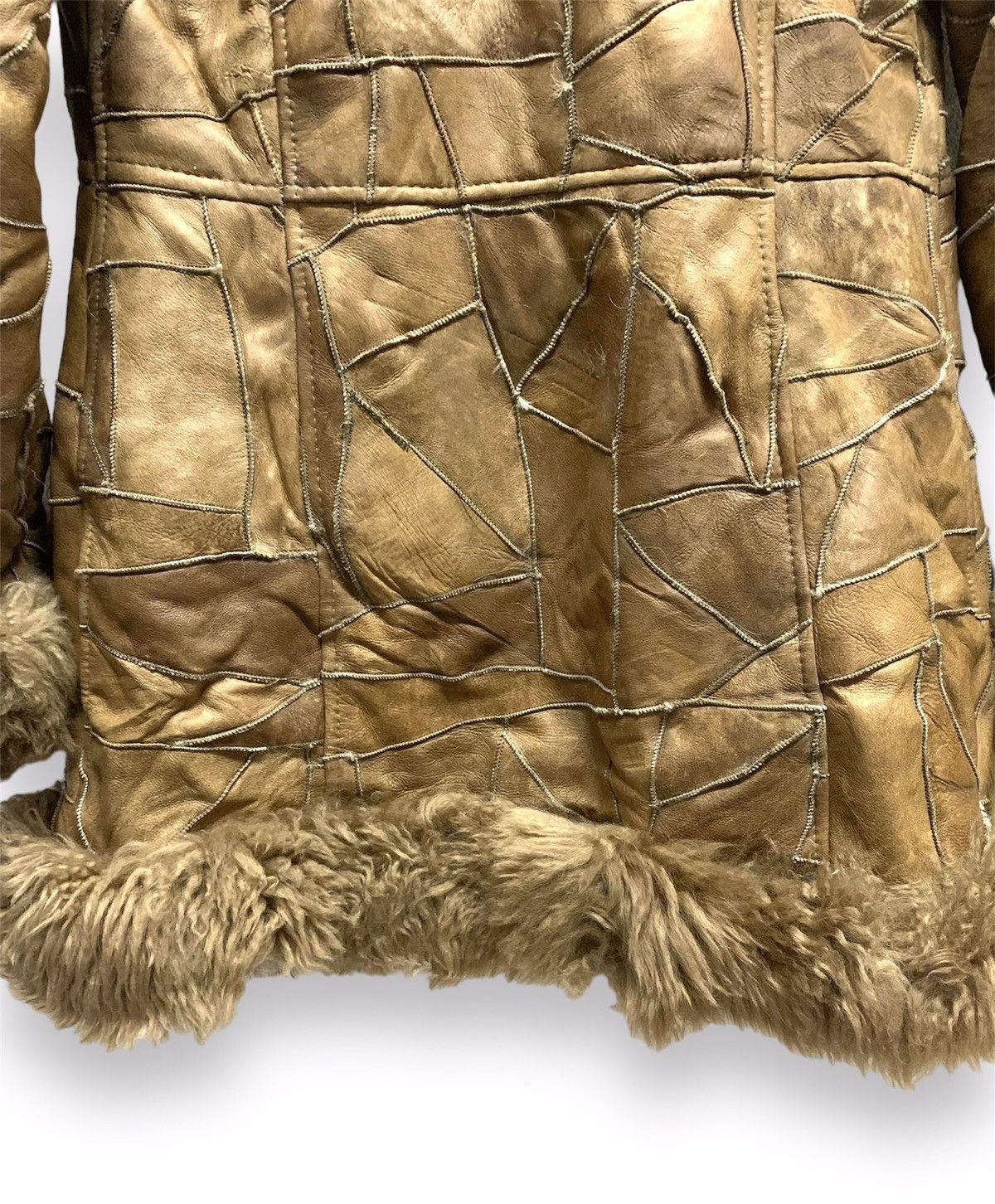 If Six Was Nine Vintage Patchwork Shearling Sheepskin Coat Size M / US 6-8 / IT 42-44 - 11 Thumbnail
