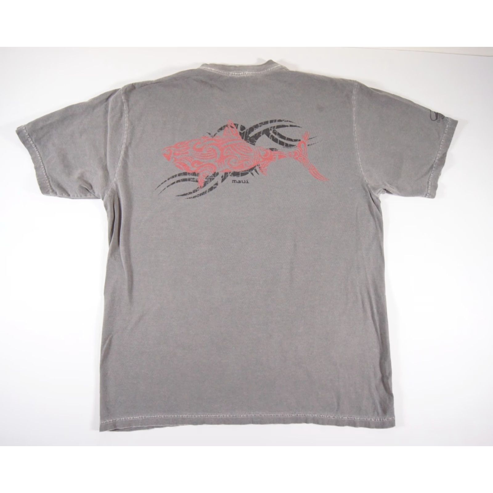 Vintage VINTAGE Crazy Shirts Hawaiian T-Shirt Men Large Gray Short Sleeve Maui Tribal Fish Logo Size US L / EU 52-54 / 3 - 6 Thumbnail
