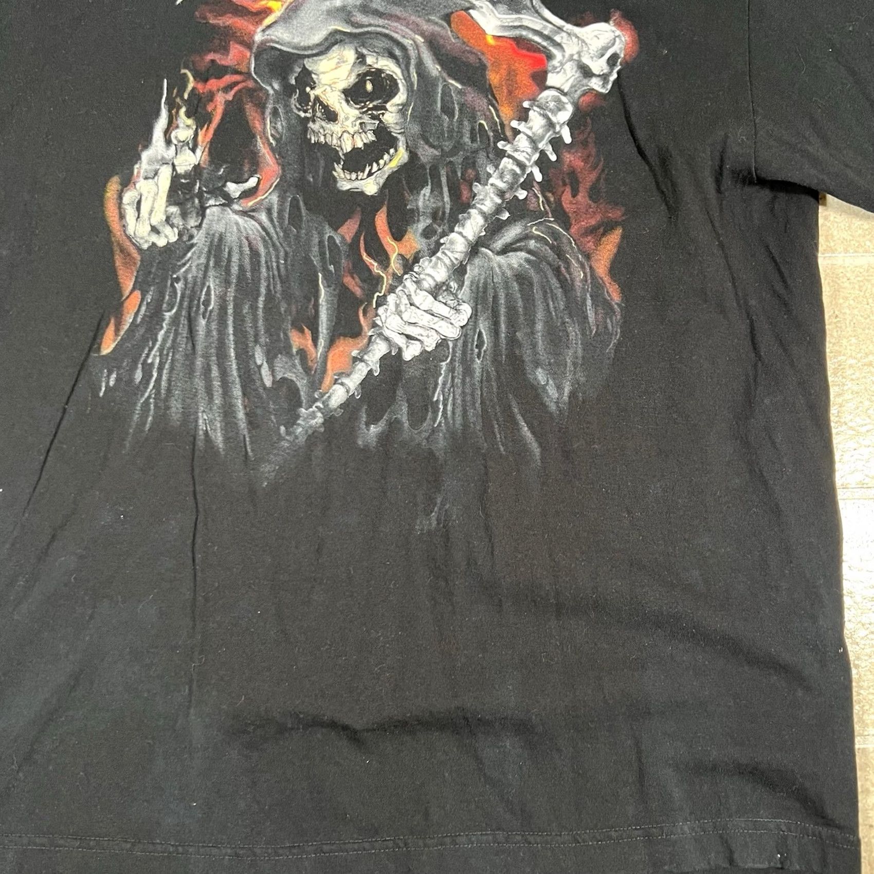 Vintage VINTAGE Green Source Shirt Mens XL Black Grunge Graphic Grim Reaper Y2K Tee Size US XL / EU 56 / 4 - 4 Thumbnail