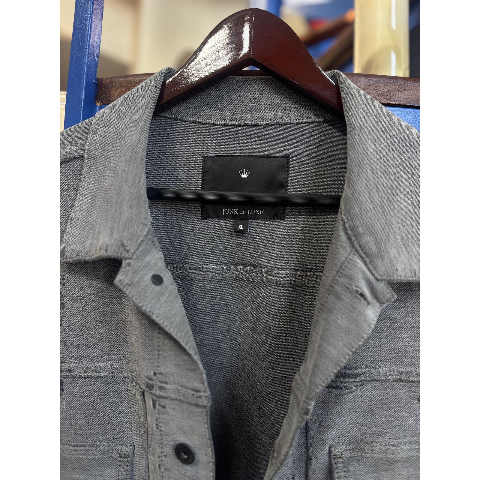 JUNK de LUXE Junk de Luxe Grey Distressed Jacket (XL) Size US XL / EU 56 / 4 - 3 Thumbnail