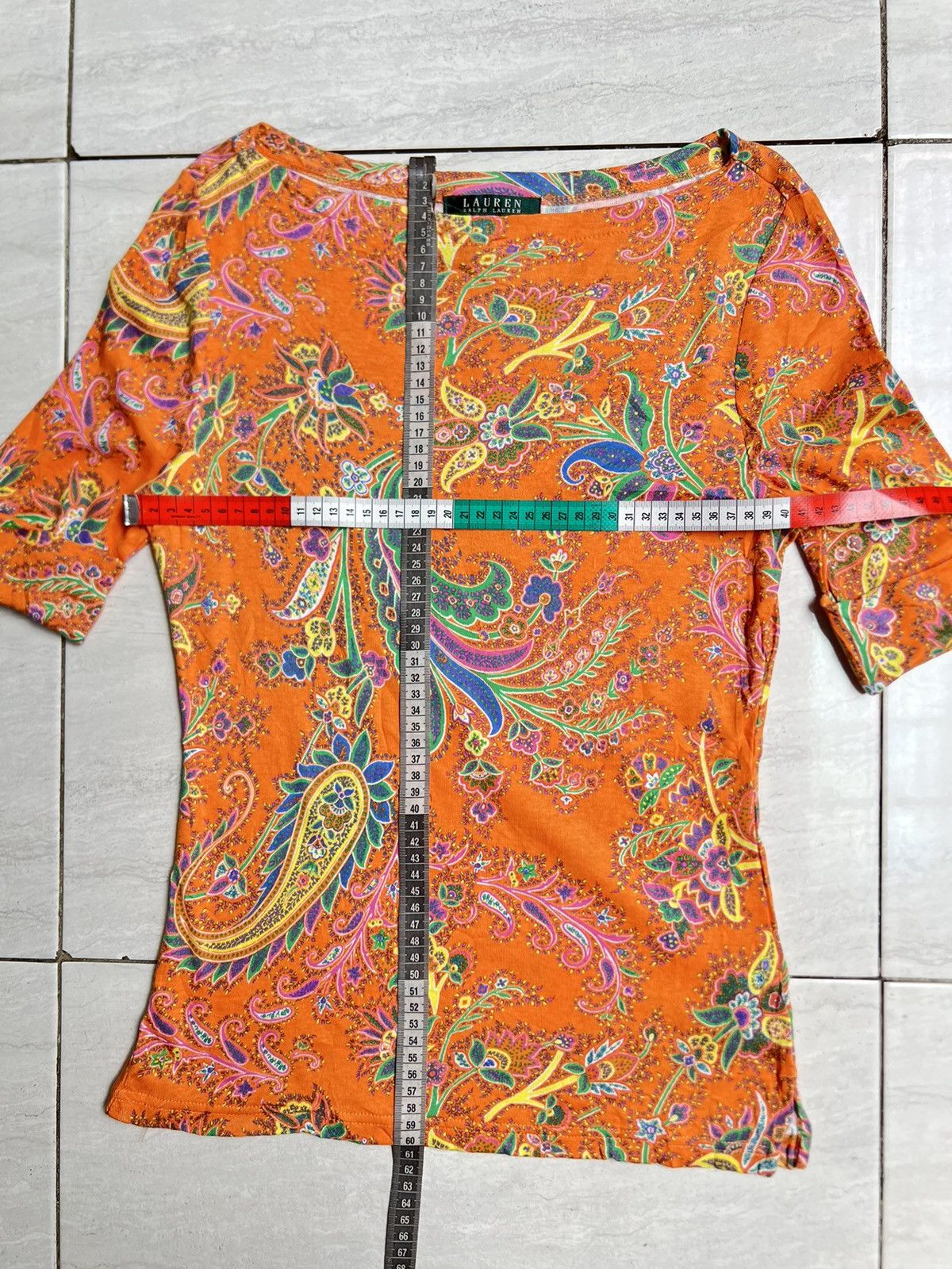 Ralph Lauren RALPH LAUREN Paisley Bandana Motive Orange T-shirt Size US XS / EU 42 / 0 - 2 Thumbnail
