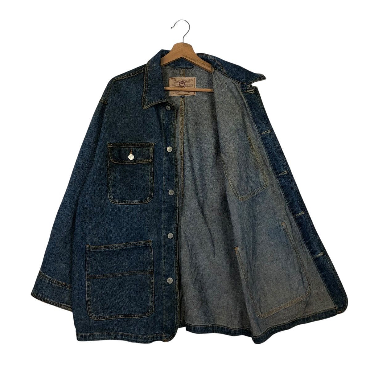 Japanese Brand 🔥VINTAGE DENIM CHORE JACKET UNIQLO JAPAN ISSEY MIYAKE Size US M / EU 48-50 / 2 - 14 Thumbnail