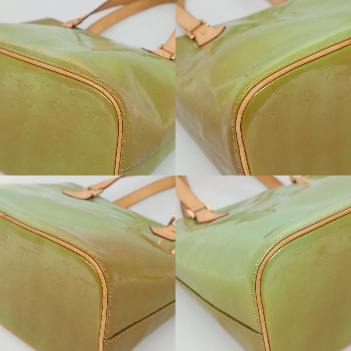 Louis Vuitton LOUIS VUITTON Monogram Vernis Houston Hand Bag Baby Blue Size ONE SIZE - 10 Thumbnail