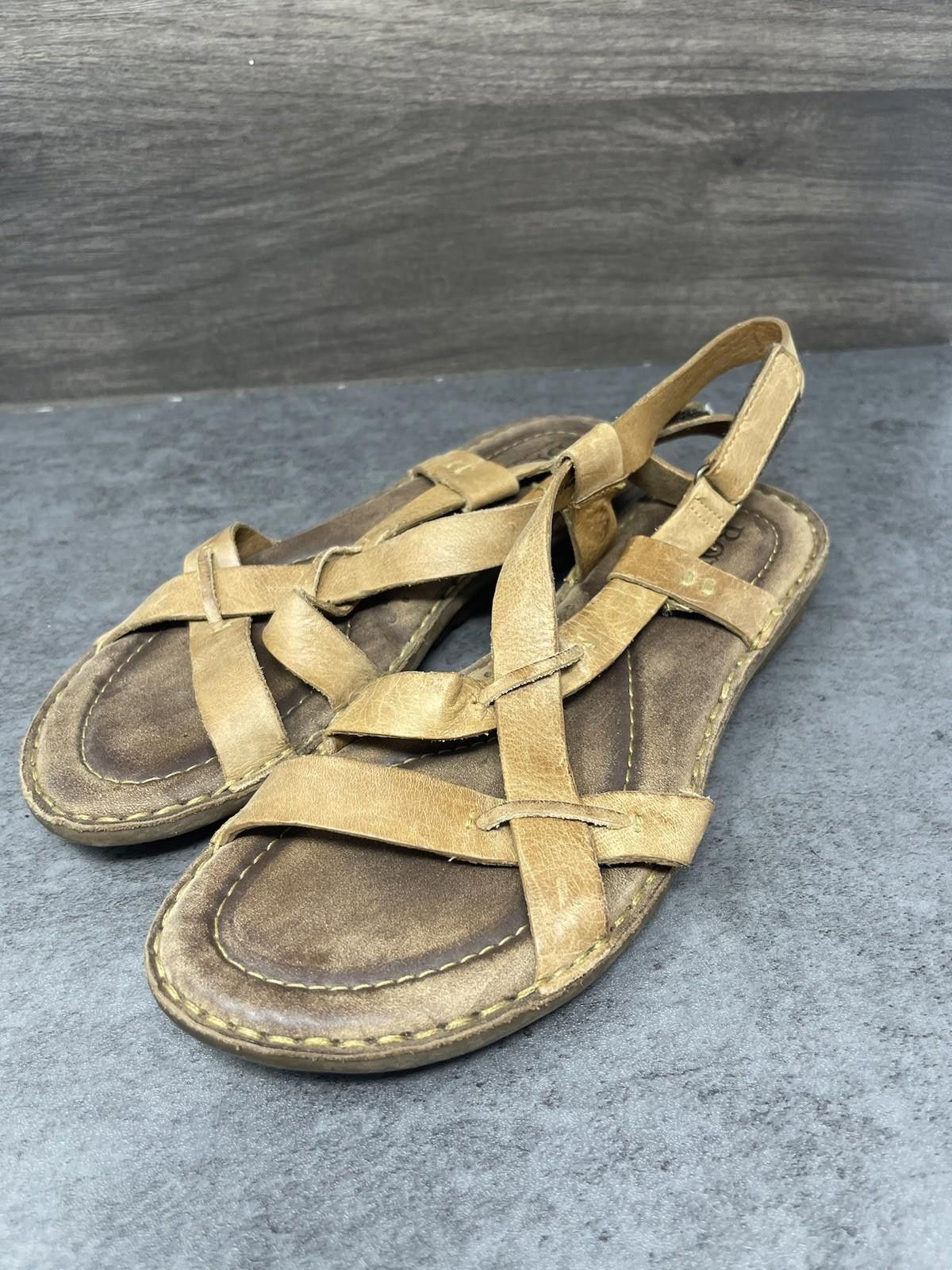 Born Born Sandals Womens Size 8 (39) Brown Leather Strappy Size US 8 / IT 38 - 2 Thumbnail