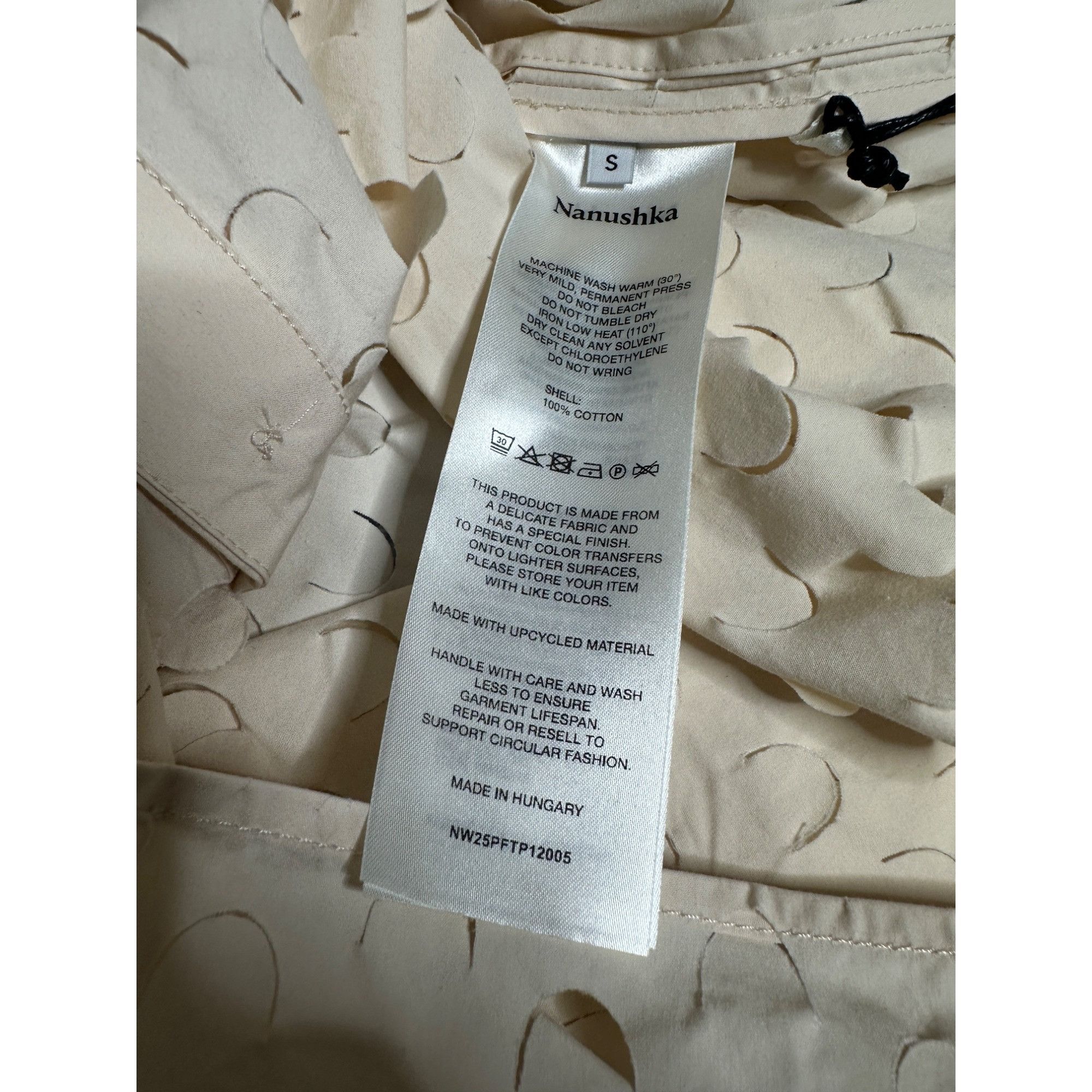 Nanushka Nanushka Aphea Laser Cut Heavy Poplin Shirt Size S / US 4 / IT 40 - 8 Thumbnail