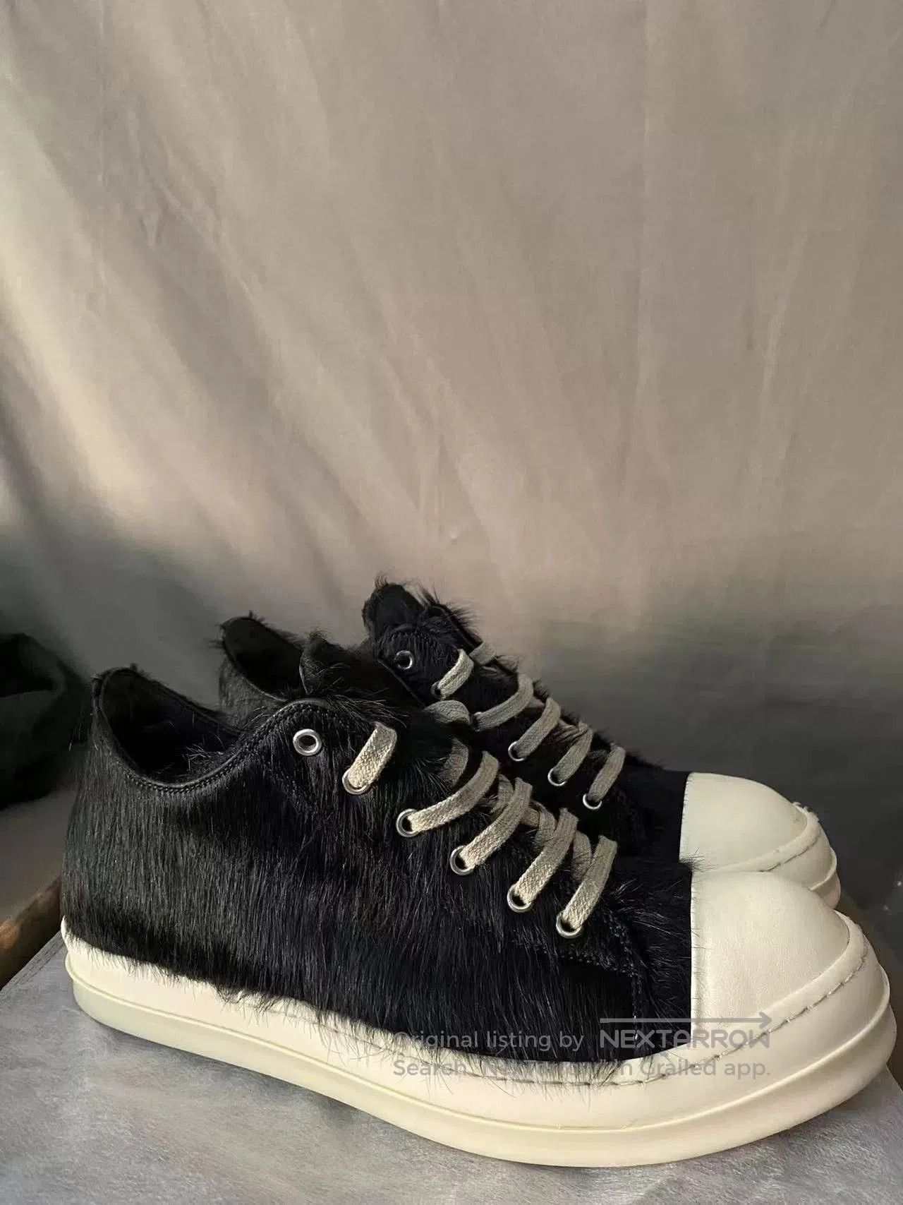 Rick Owens Rick Owens Fur Low-Top Sneakers. Size US 9 / EU 42 - 1 Thumbnail