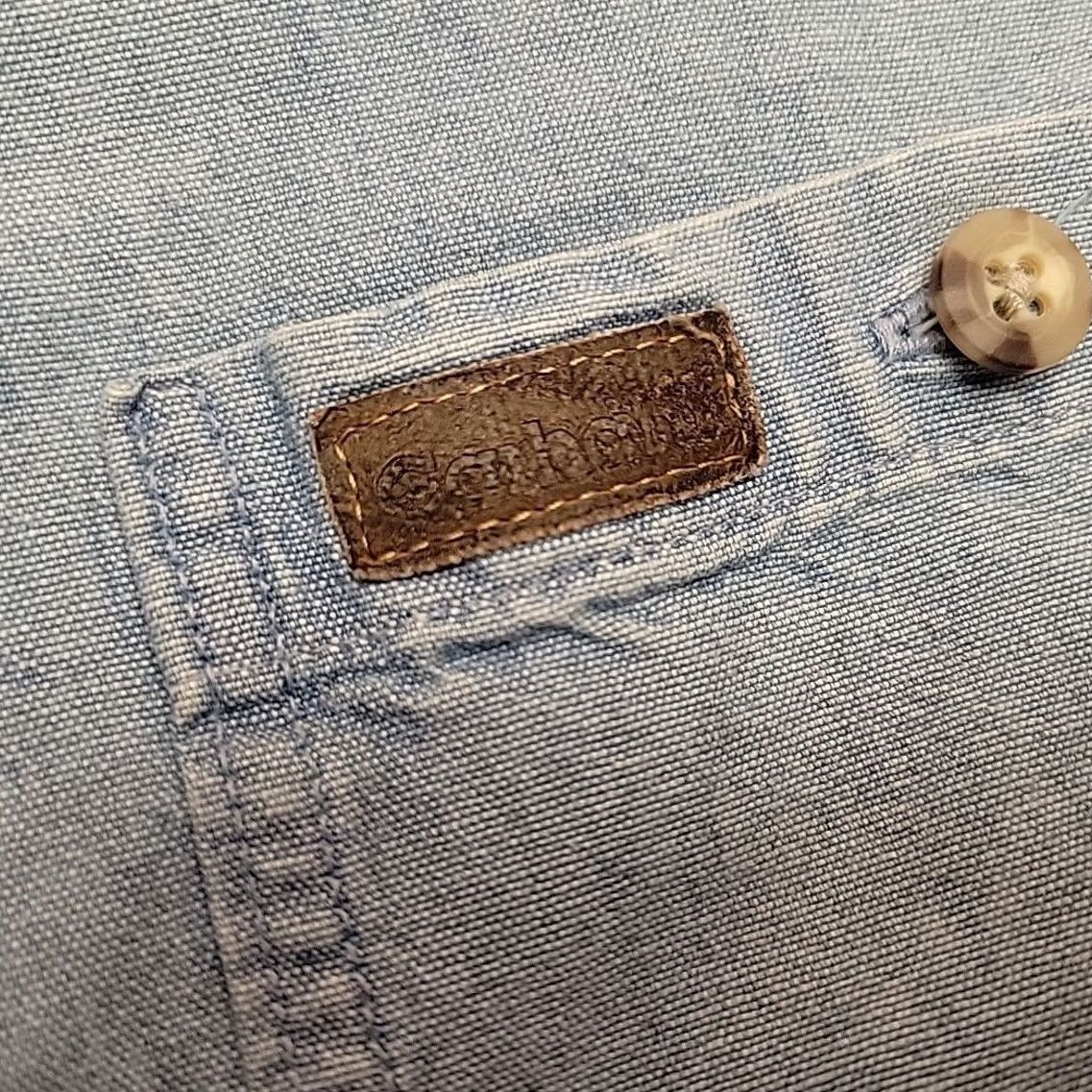 Carhartt Carhartt Shirt Men XL Faded Blue Chambray Button Short Sleeve Work Outdoors Size US XL / EU 56 / 4 - 6 Thumbnail