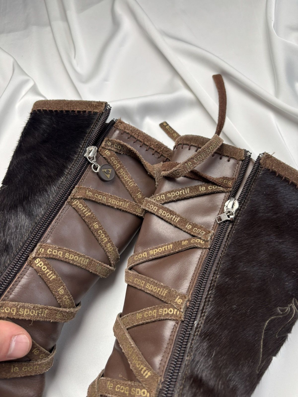 Le Coq Sportif × Vintage Le Coq Sportif vintage hairy lace up boots Size US 7 / IT 37 - 8 Thumbnail