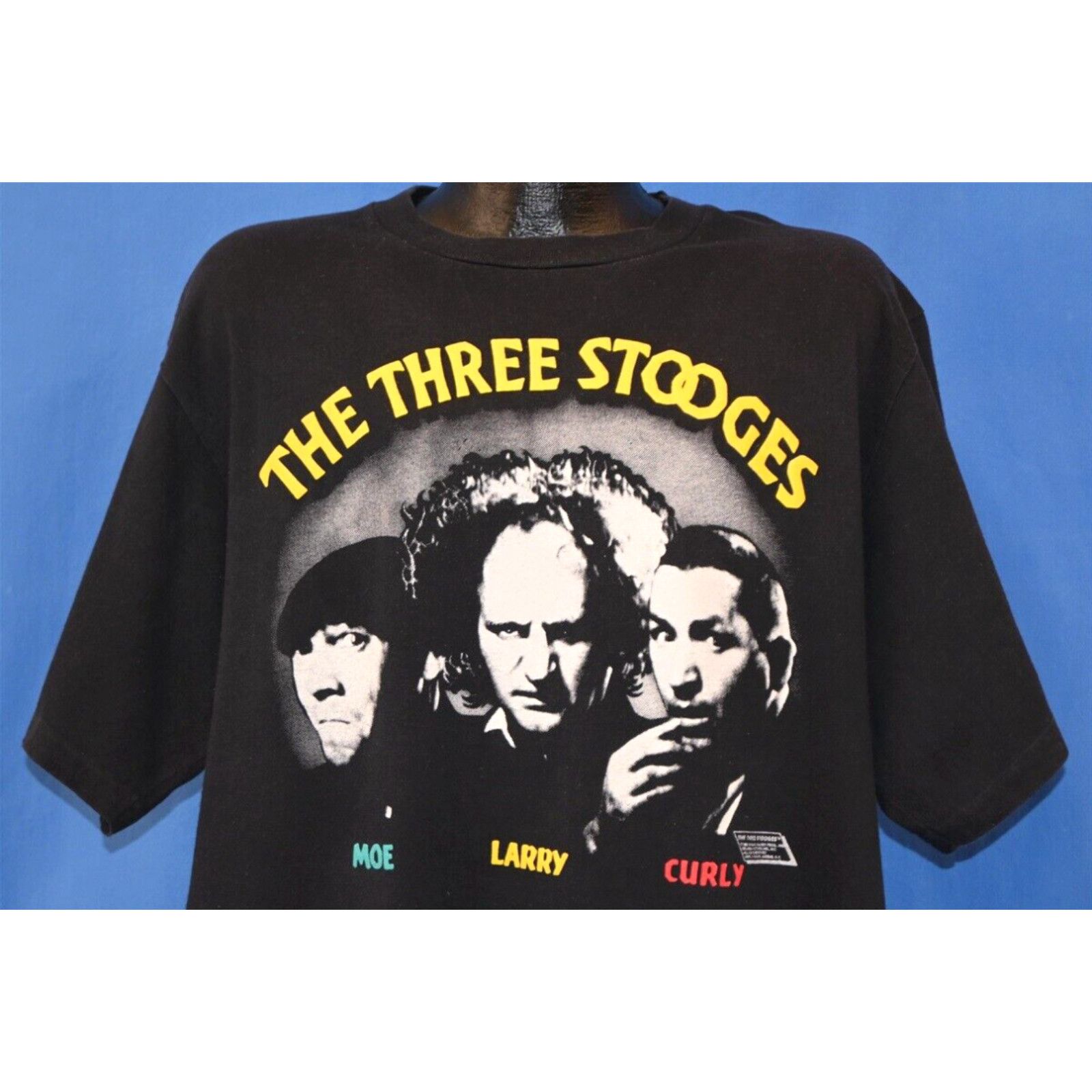 image of Changes Vintage 80's The Three Stooges Moe Larry Curly Columbia Pic Inc Comedy T-Shirt XL in White