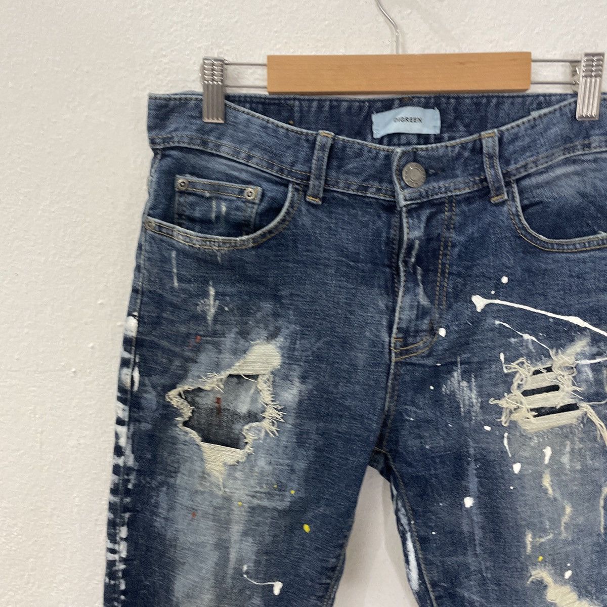 Japanese Brand Vintage Digreen Patchwork Art Denim Jeans Size US 32 / EU 48 - 3 Thumbnail