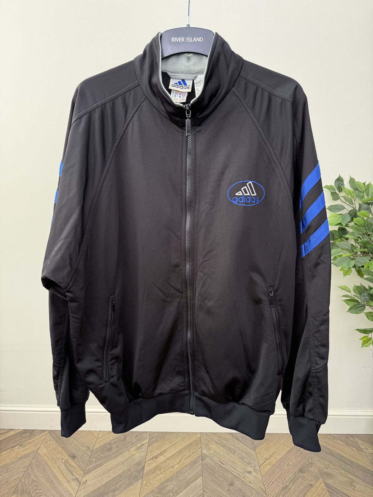 Adidas Adidas Retro Track Jacket Black Blue Stripes Full Zip Size US M / EU 48-50 / 2 - 2 Thumbnail