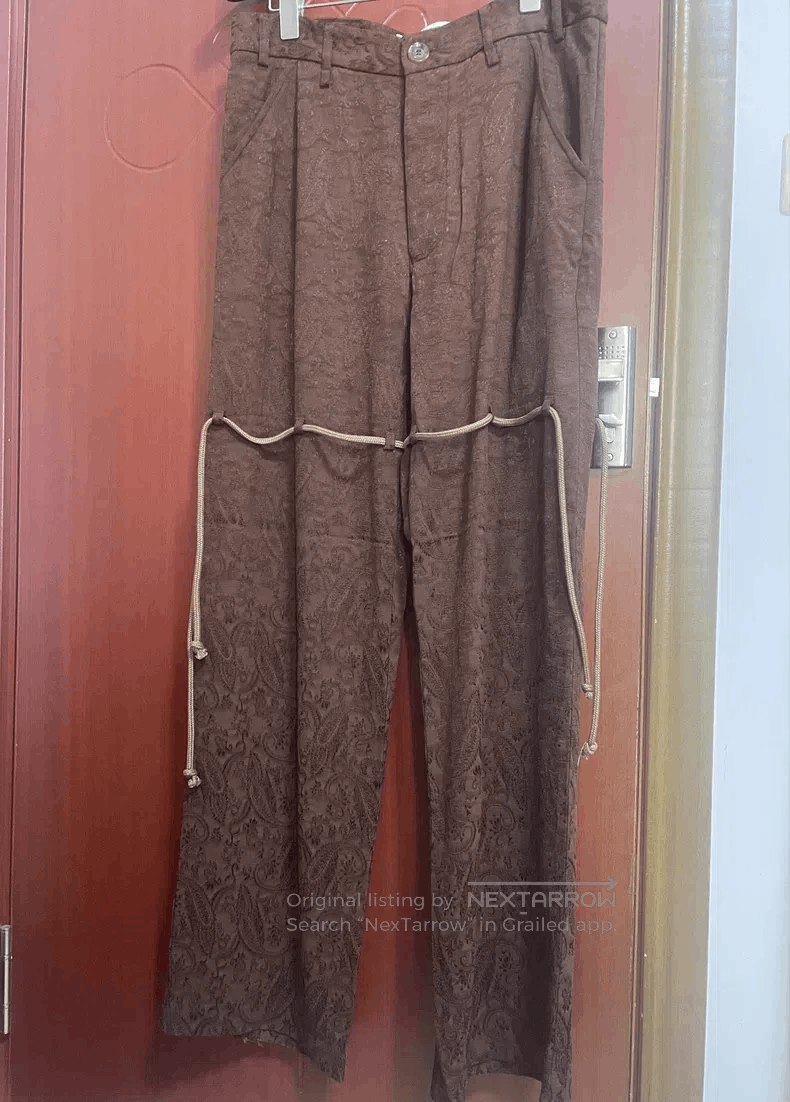 Song For The Mute SONG FOR THE MUTE Brown Cashew Jacquard Long Pants Size US 32 / EU 48 - 1 Thumbnail