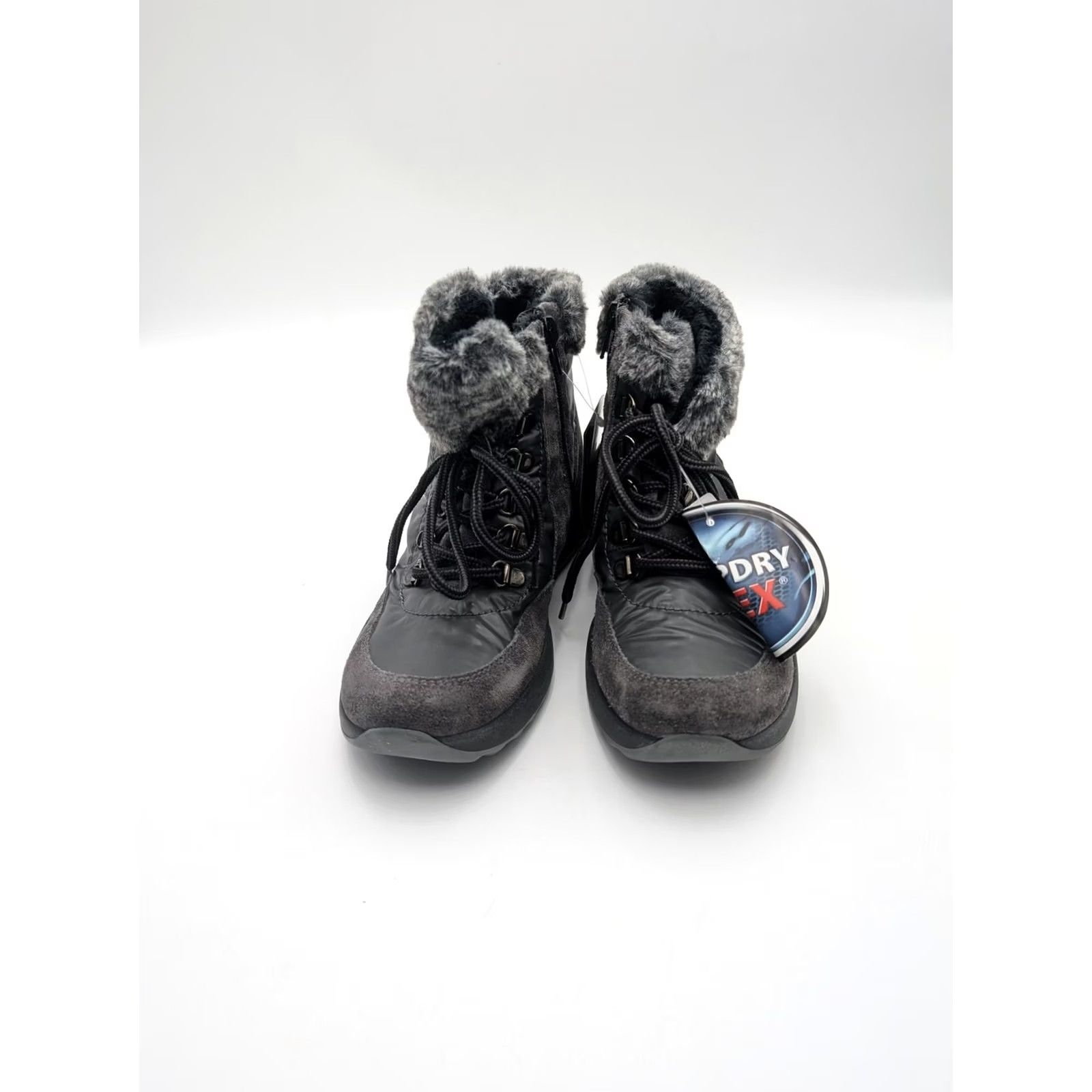 Vintage Romika Snow Boots Womens 6.5 Gray TopDryTex Ankle Faux Fur Wedge Waterproof Winter Boots Womens Shoes Gray Size US 7 / IT 37 - 3 Thumbnail