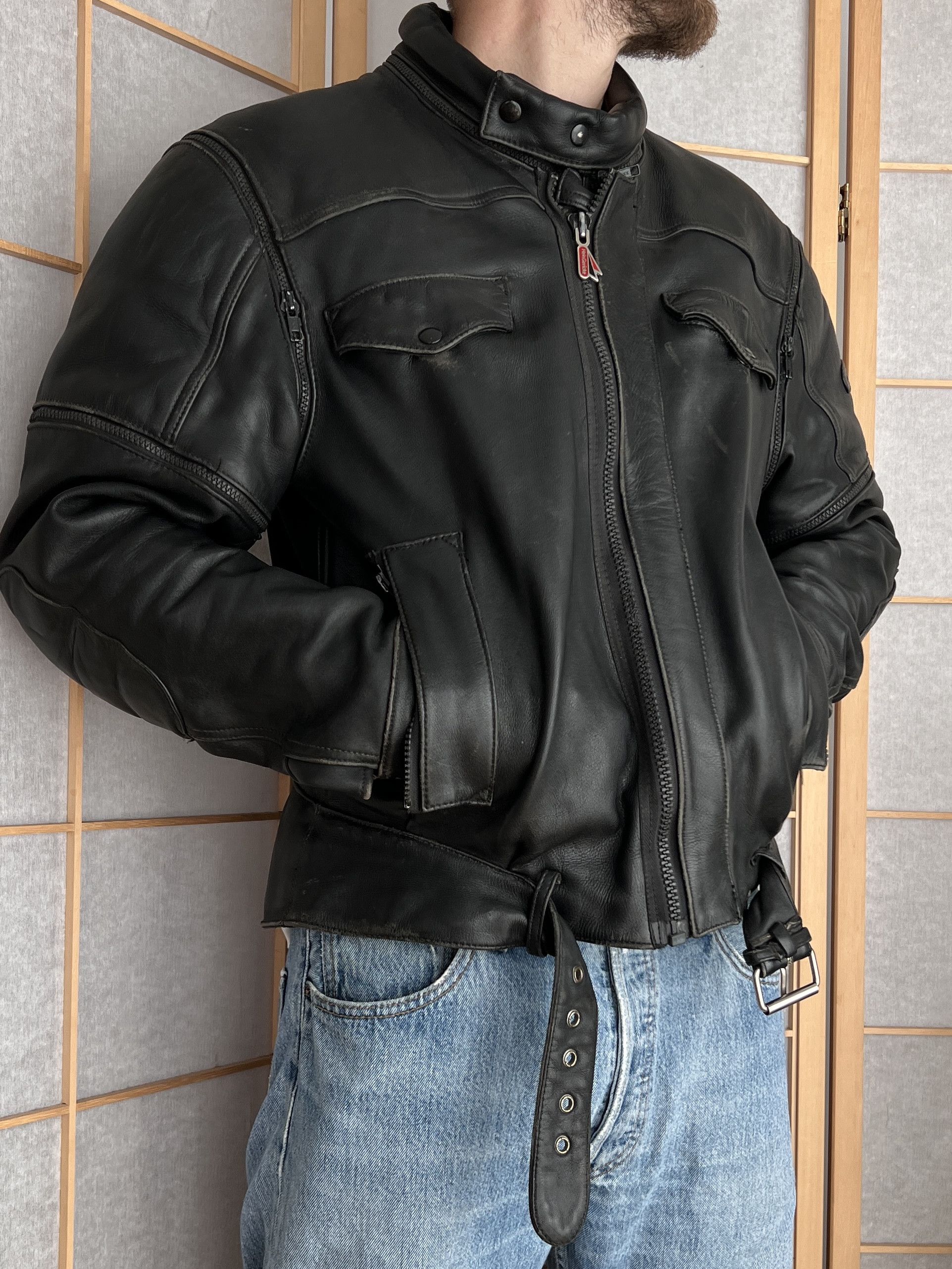 Hysteric Glamour Crazy! Vintage 1990s Leather biker jacket bomber baggy boxy Size US L / EU 52-54 / 3 - 10 Thumbnail