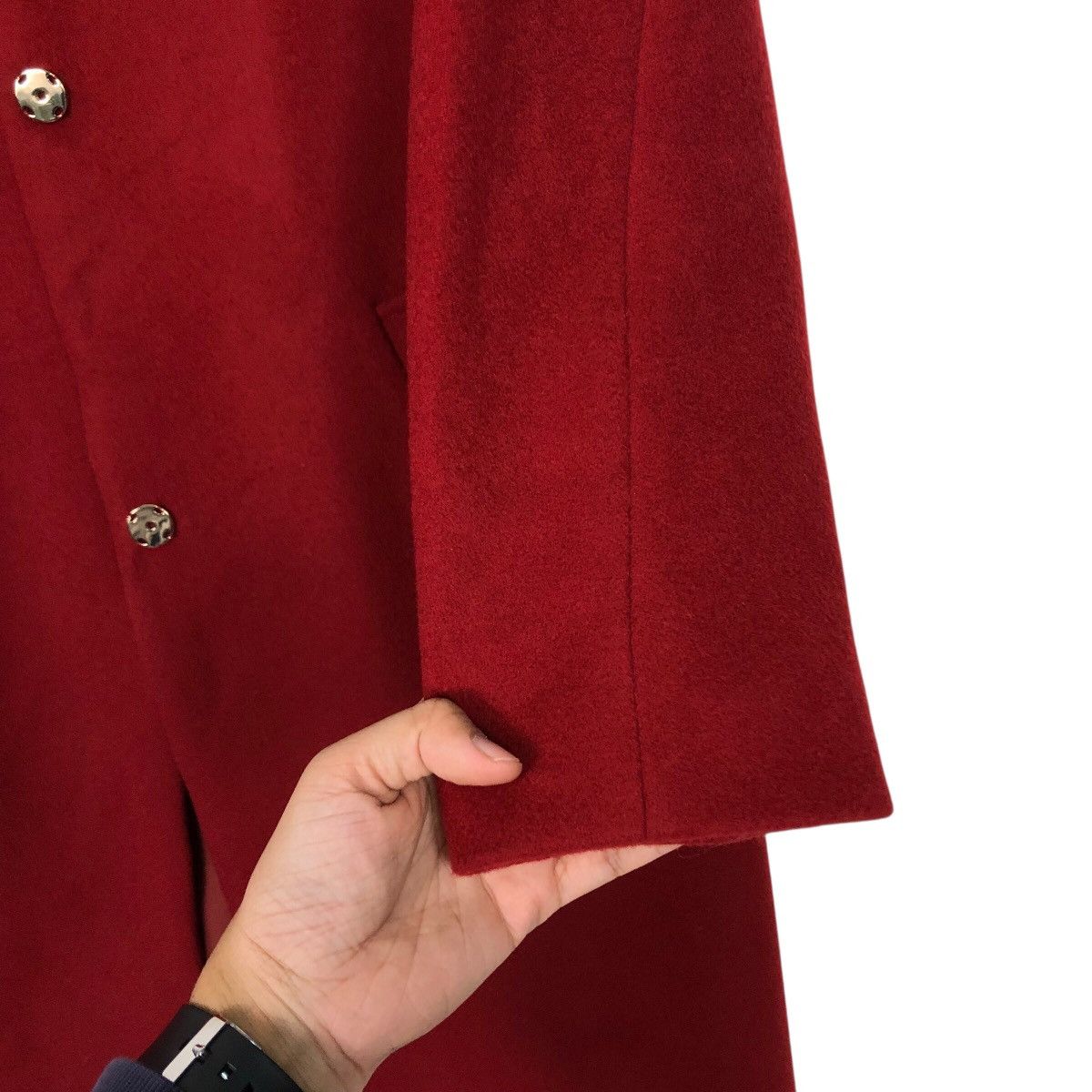 Japanese Brand 📌Rich Red Vintage Long Wool Jacket Ships Issey Miyake Size M / US 6-8 / IT 42-44 - 17 Thumbnail