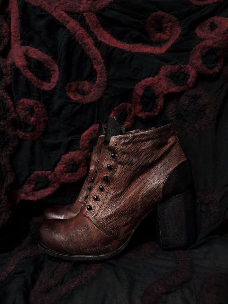 A.S.98 A.S.98 Air Step ankle boots burgundy black leather Size 38 Size US 7.5 / IT 37.5 - 1 Thumbnail