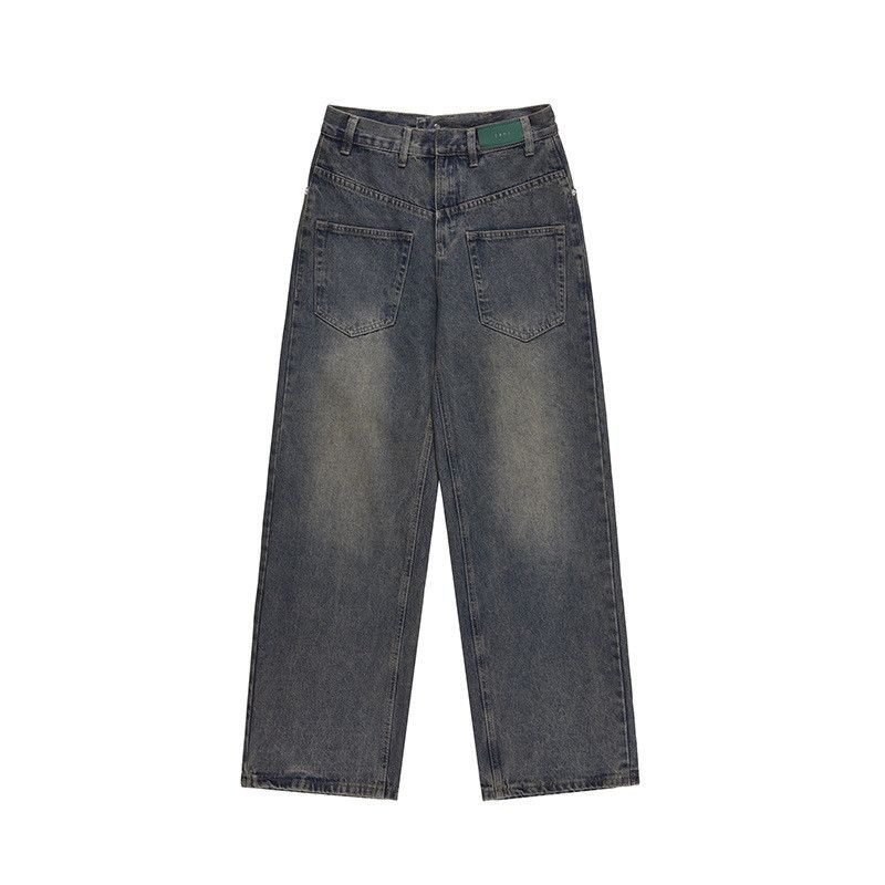 Vintage American retro washed distressed wide-leg jeans for men Size US 32 / EU 48 - 2 Thumbnail