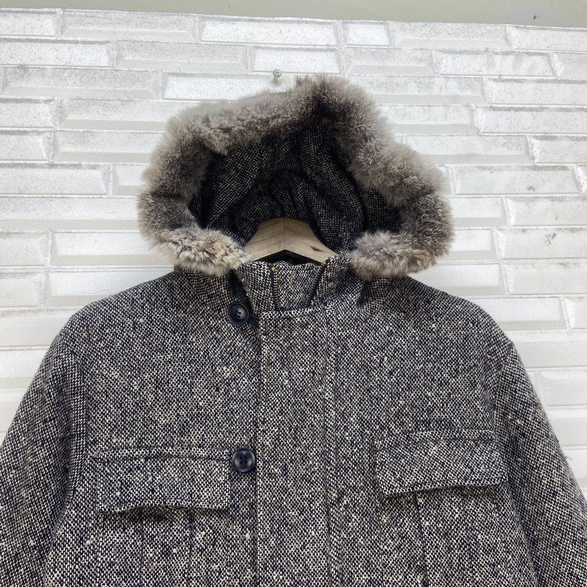 Japanese Brand Working@Manys Rabbit Fur Herringbone Wool Heavy Coat Size US S / EU 44-46 / 1 - 7 Thumbnail