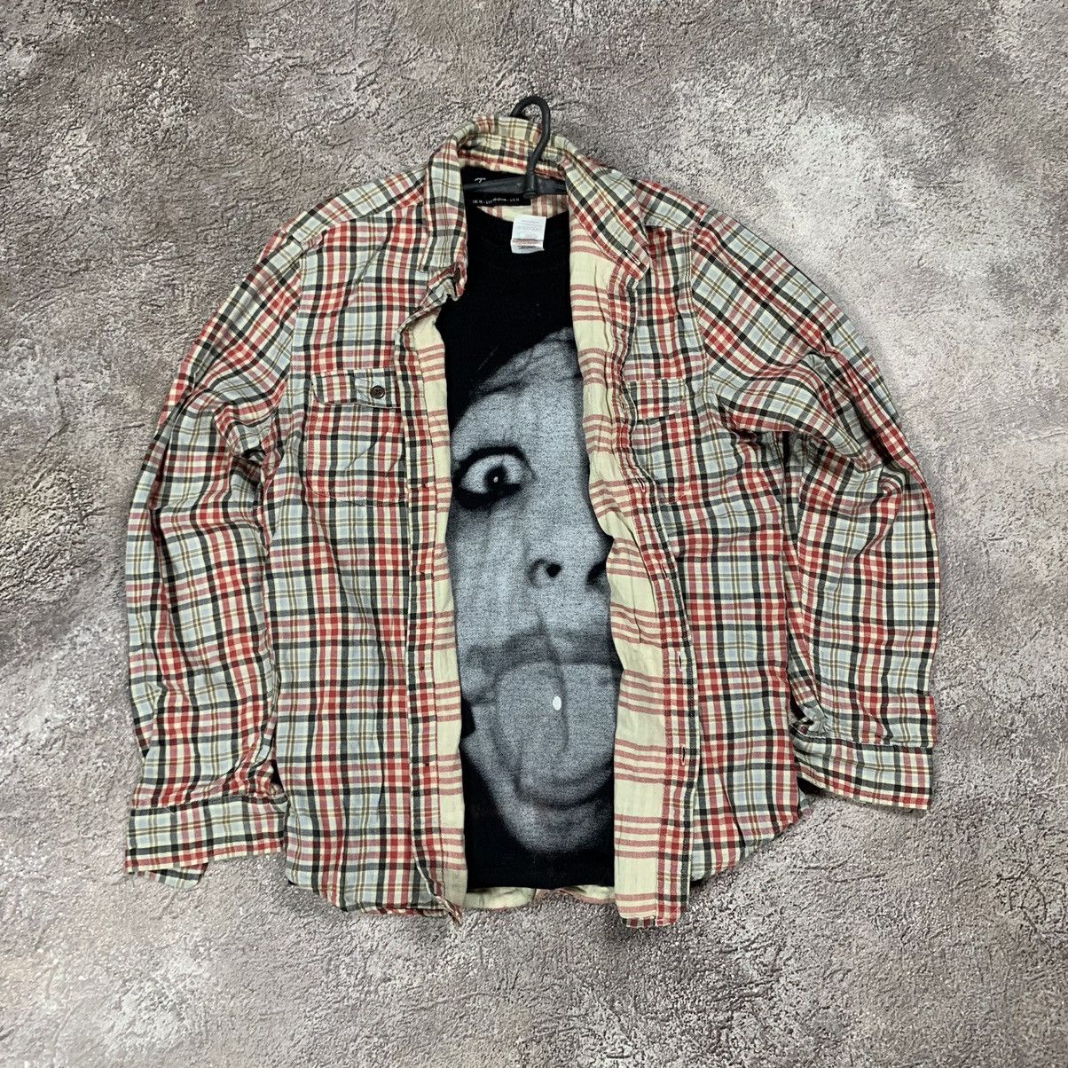 Vintage Vintage 90s Plaid Shirt Graphic Print Grunge Oversized M Size US M / EU 48-50 / 2 - 1 Thumbnail