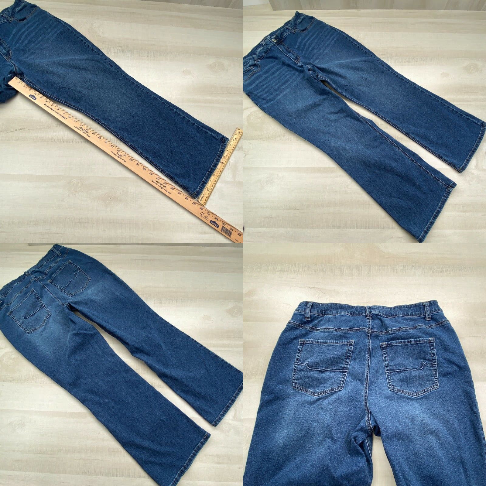 Vintage Maurices Womens High Rise Bootcut Jeans Blue 34 Medium Wash Stretch Cotton Blend Size 24" / US 00 / IT 34 - 8 Thumbnail
