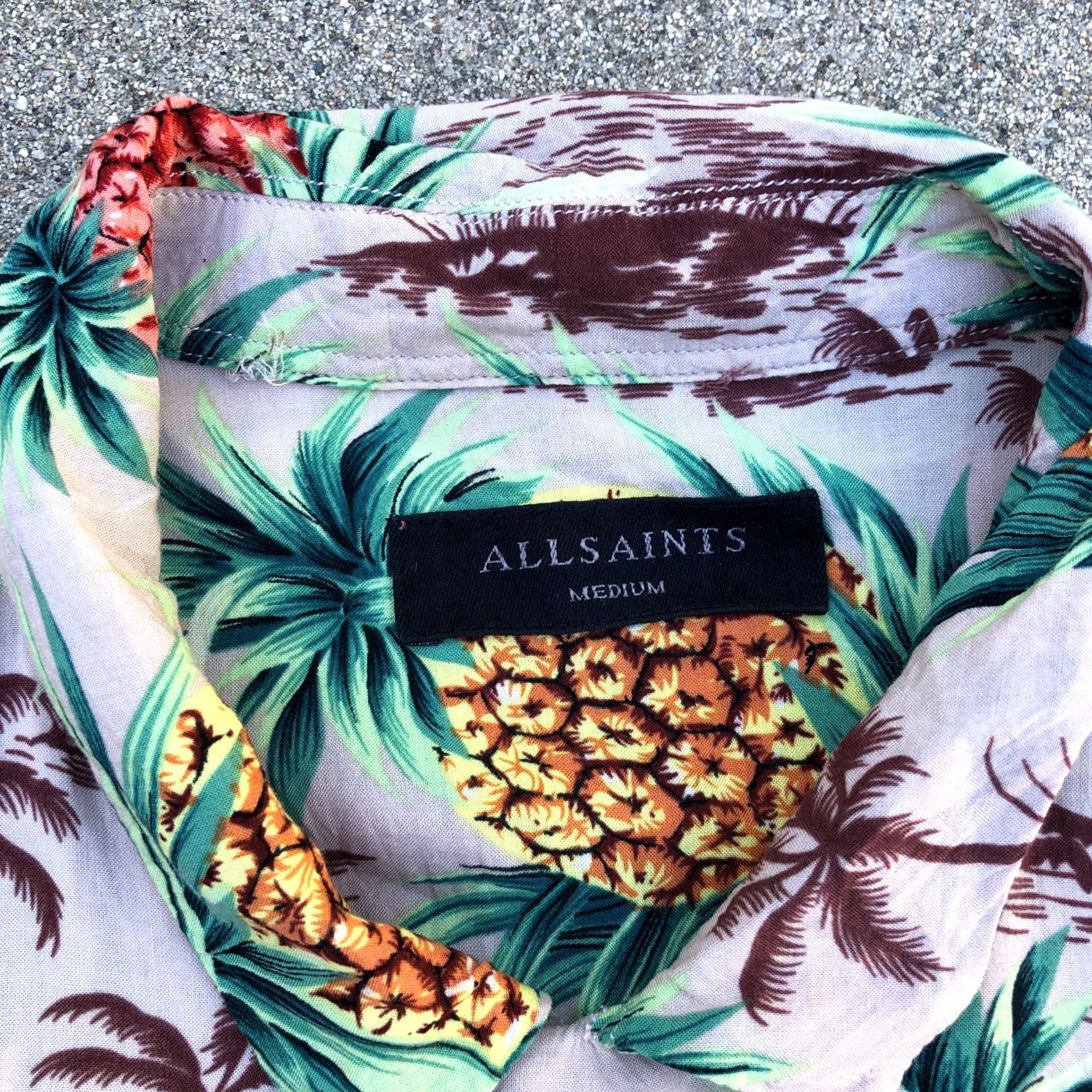 Allsaints ALLSAINTS Hawaiian Pineapple Tropical Shirt Men's MED Button Down Short Sleeve Multicolor Short Sleeve Button-Up Mens Size US M / EU 48-50 / 2 - 4 Thumbnail