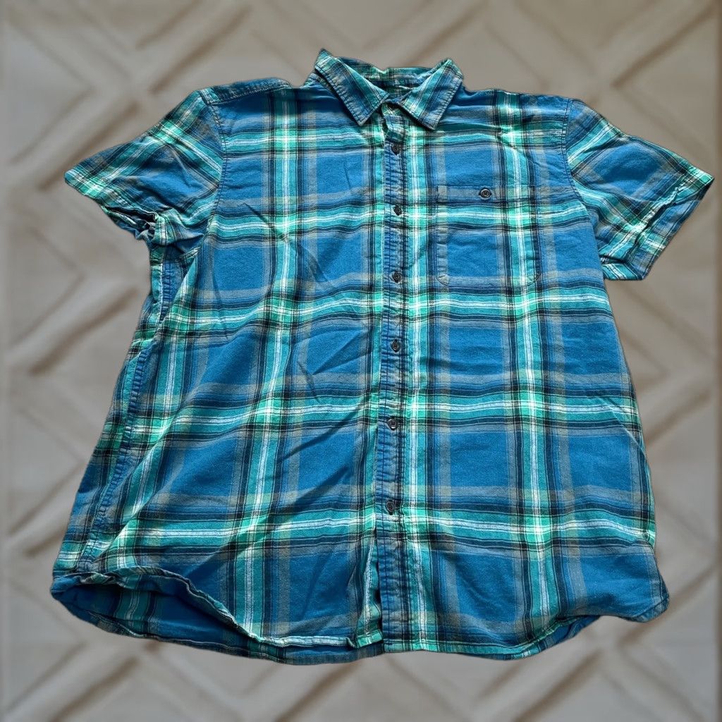The North Face The North Face Plaid Shirt Mens XL Blue Short Sleeve Button-Down Cotton Size US XL / EU 56 / 4 - 1 Thumbnail