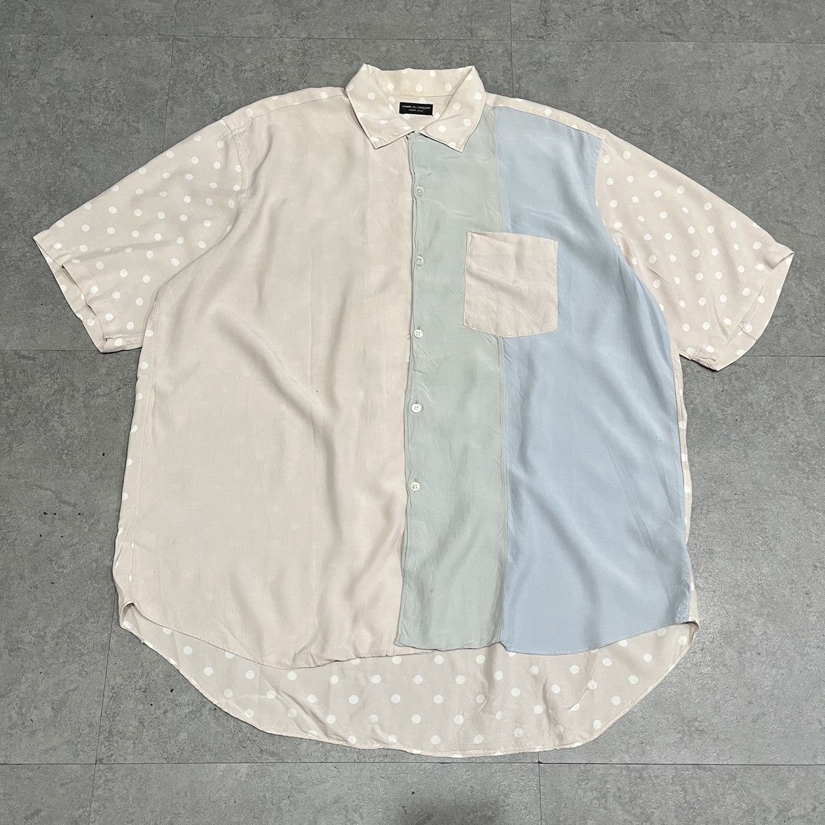90s Comme des garcons homme plus 3tone with polka silk shirt