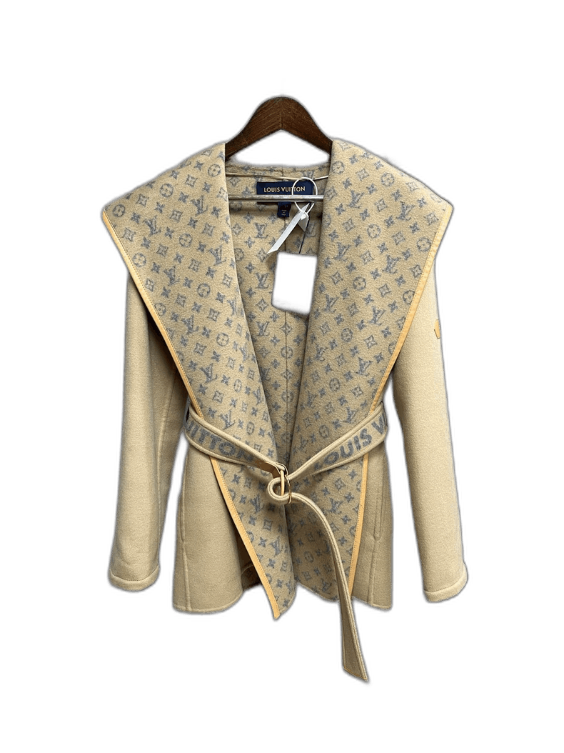 Louis Vuitton Short Khaki Cashmere Coat-yf