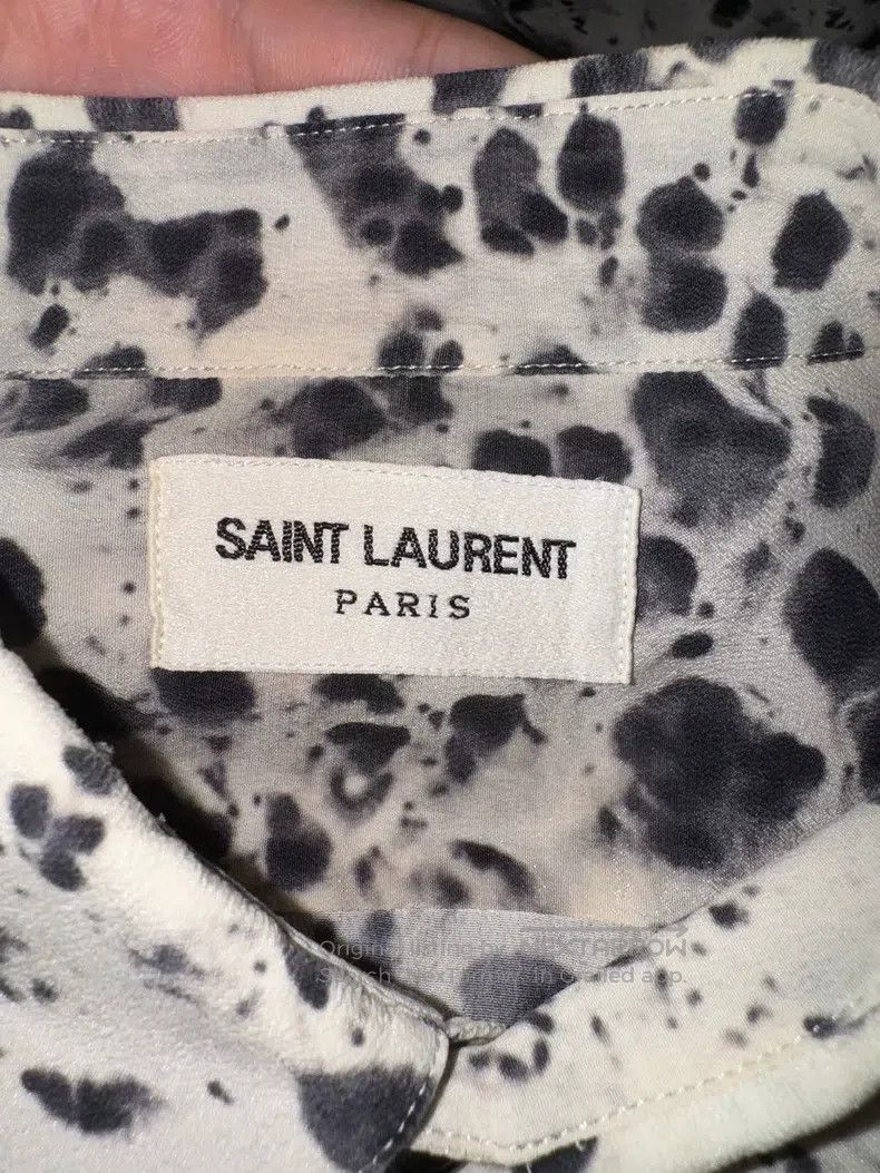 Saint Laurent Paris Saint Laurent Paris Mulberry Silk Artistic Ink Splash Polk Size XS / US 0-2 / IT 36-38 - 4 Thumbnail