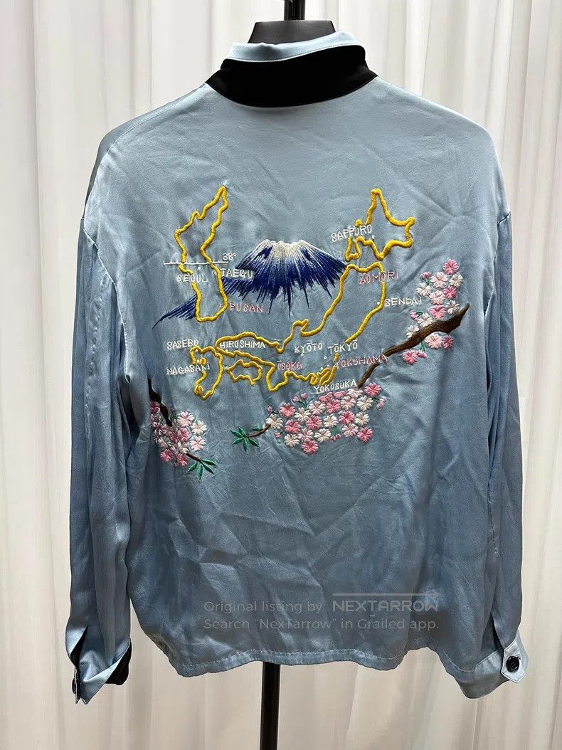 Yohji Yamamoto YOHJI YAMAMOTO Fuji Mountain Dragon Embroidered Silk Jacke Size US L / EU 52-54 / 3 - 6 Thumbnail