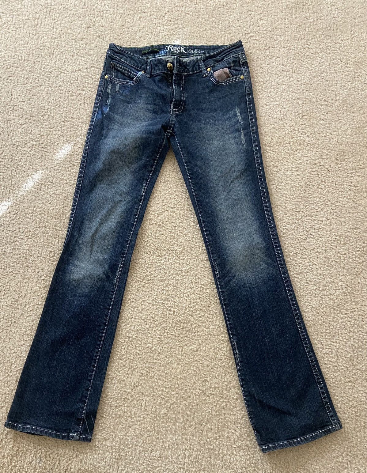 Vintage × Wrangler Y2K vintage rock 47 ultra low rise denim jeans Size 25" / US 0 / IT 36 - 1 Thumbnail
