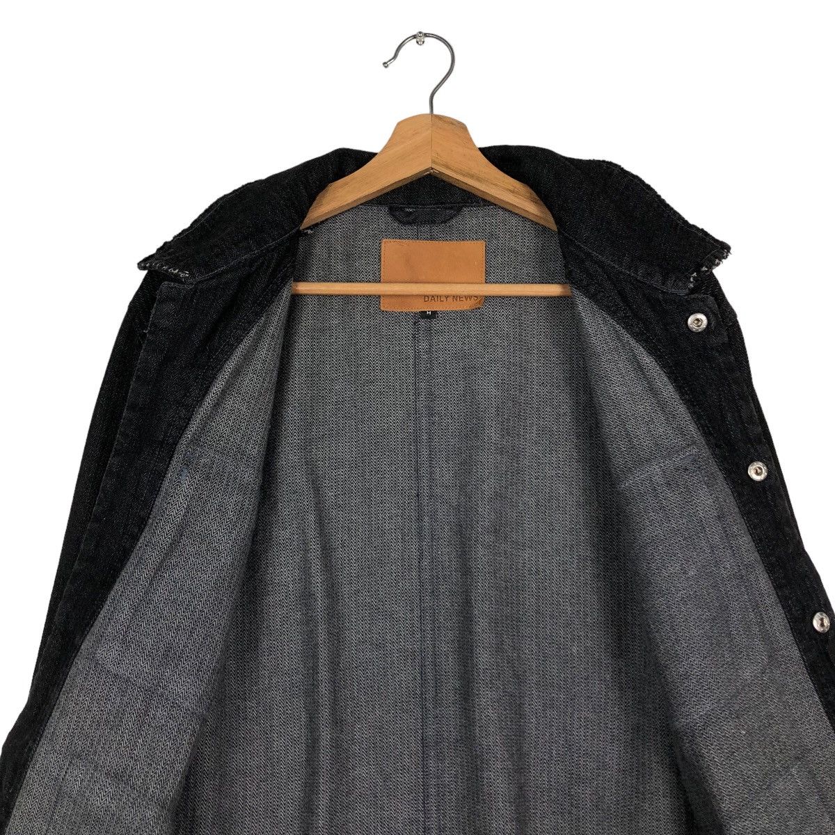 45rpm 🔥Vintage Biker Trucker Denim Jacket Daily News Japan Indigo Size US M / EU 48-50 / 2 - 14 Thumbnail