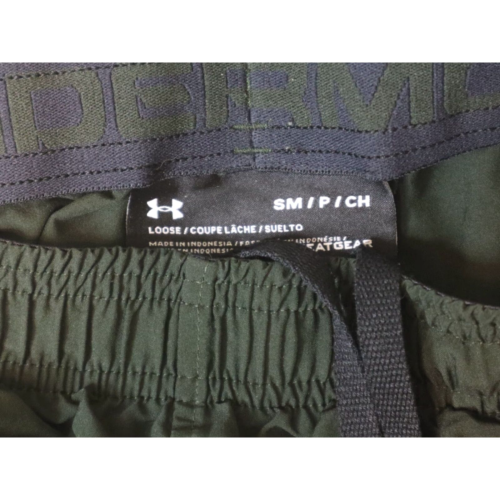 Under Armour Under Armour Heatgear Graphic Shorts Mens S Black Elastic Waist Activewear Yoga Size US 29 - 5 Thumbnail