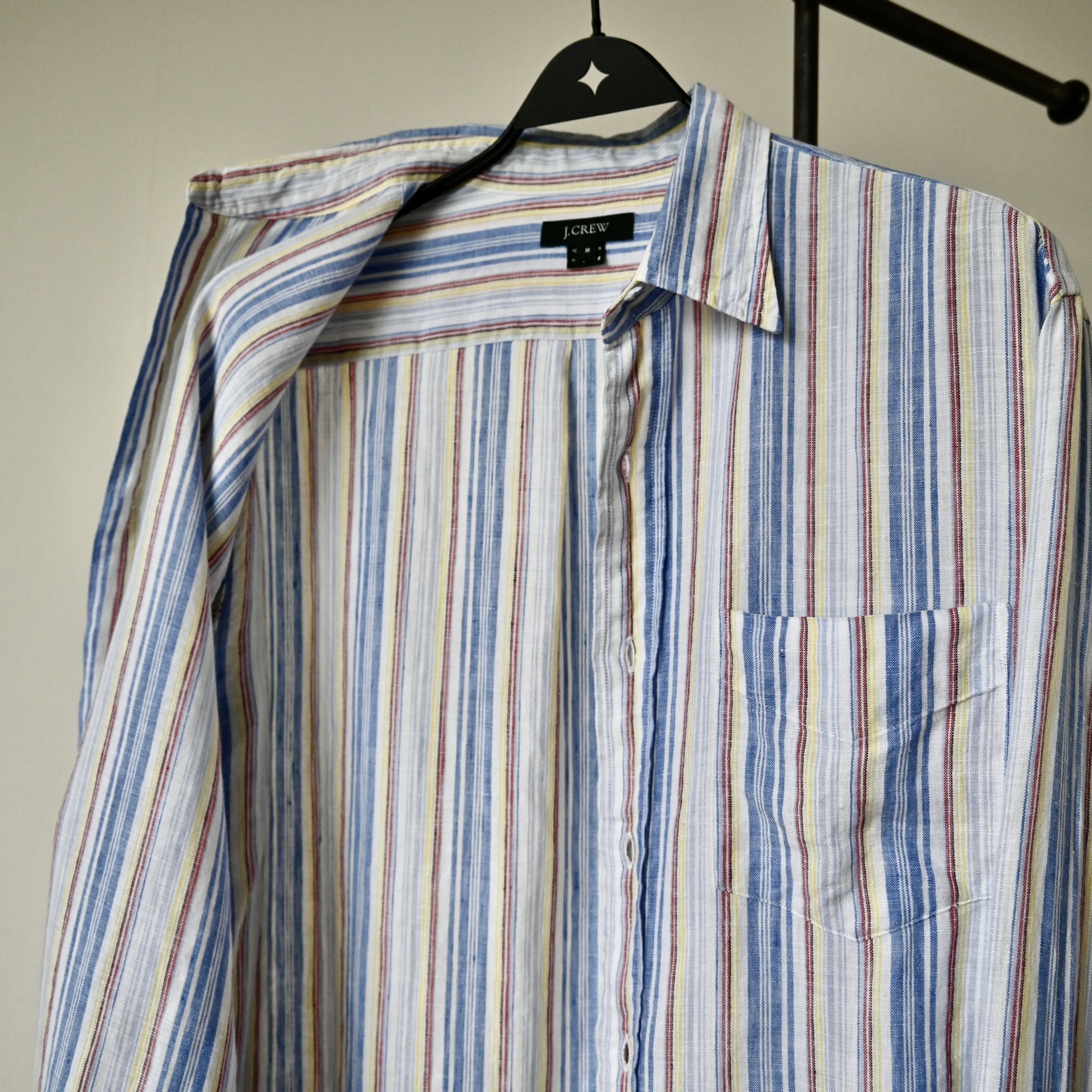 J.Crew VTG 2000s J.Crew sunshine colored stripe linen shirt Size US M / EU 48-50 / 2 - 10 Thumbnail